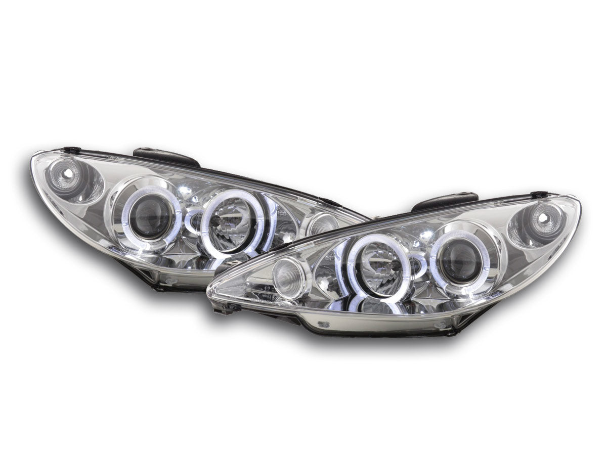 Scheinwerfer Set Peugeot 206 Typ S16 99- 02-05 chrom Scheinwerfer Set Peugeot 206 Typ S16 99- 02-05 chrom